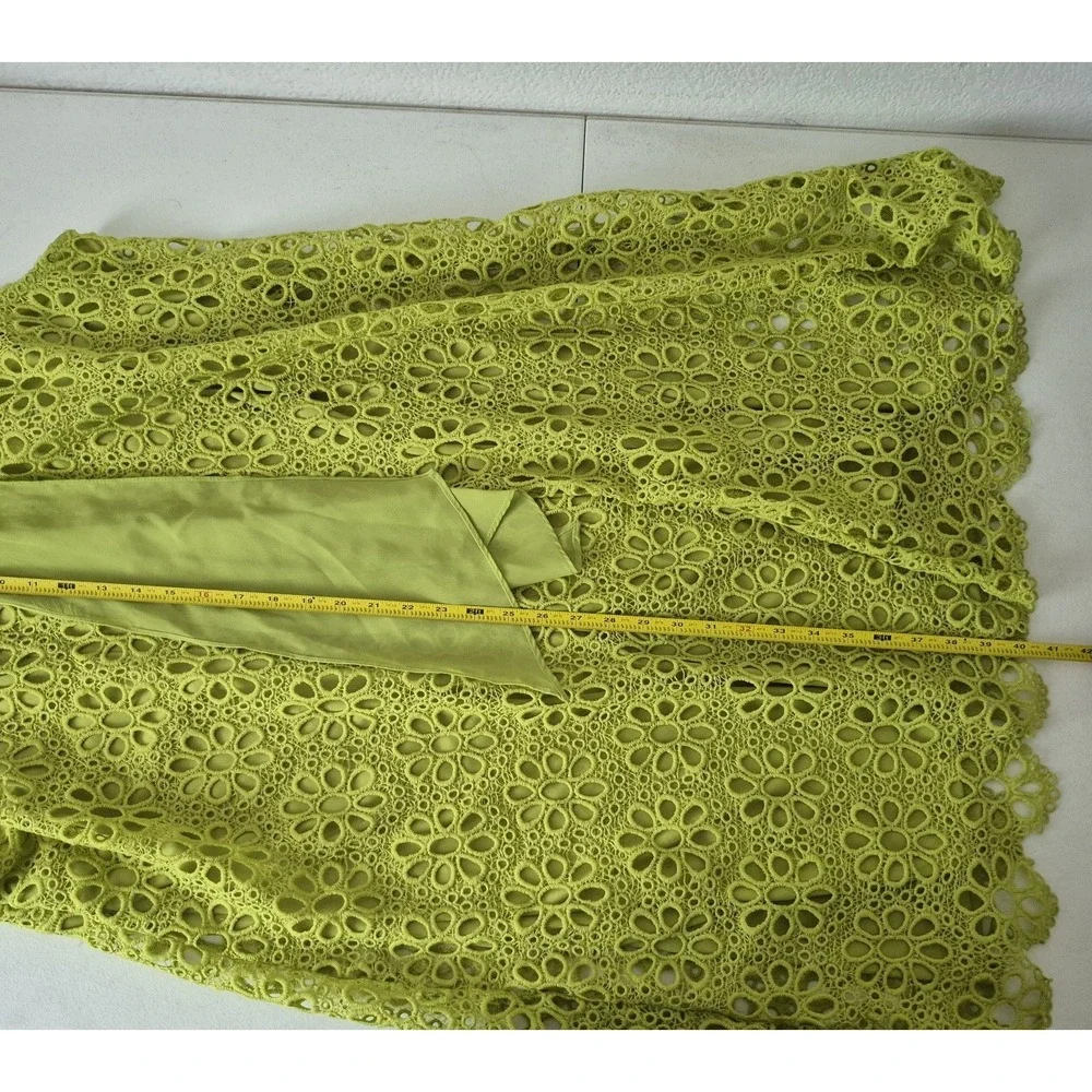 Robbie Bee Dress Womens 22W Green Eylet Lace Lined Sheath Sleeveless Boho